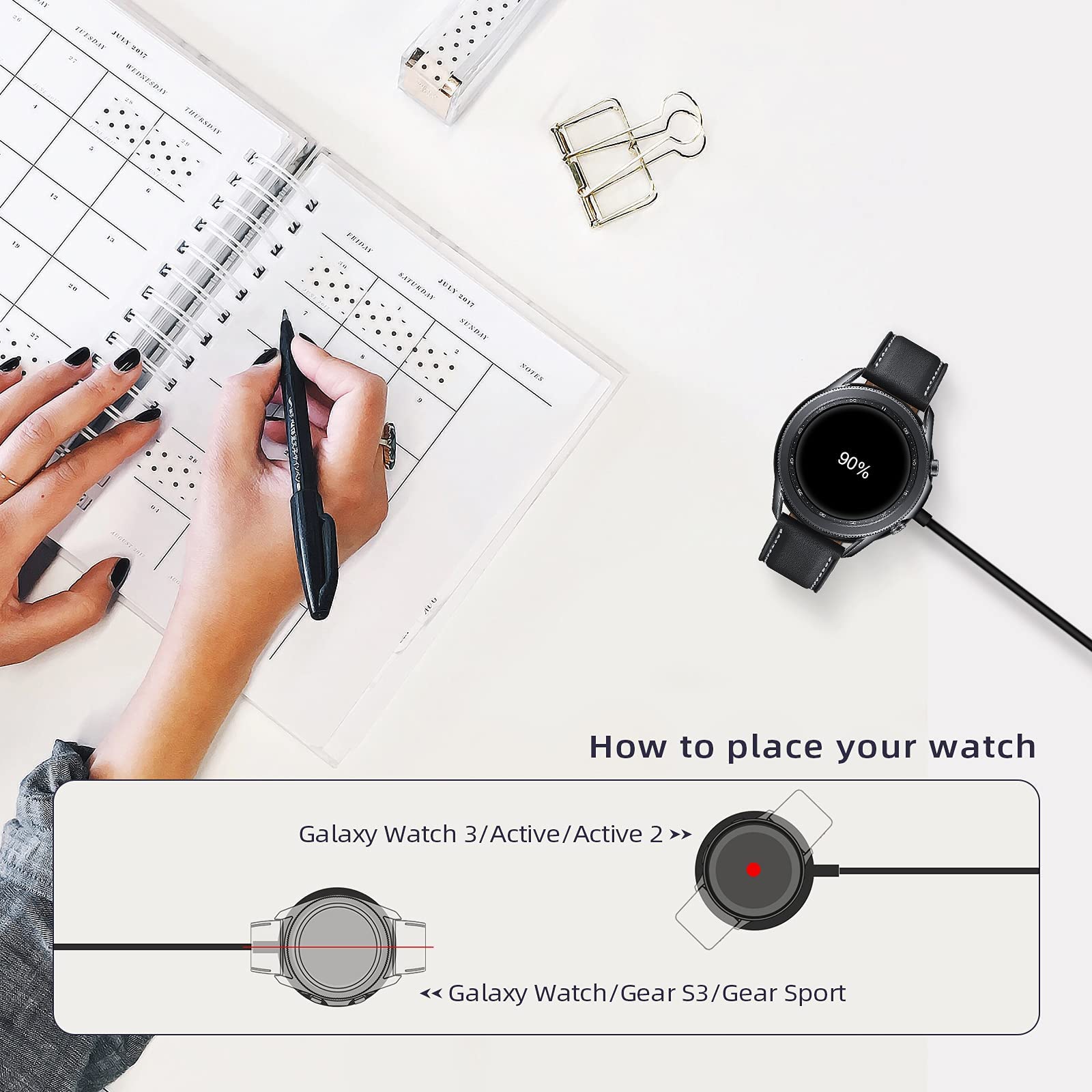 ZORBES USB Watch Charger Compatible for Samsung Galaxy Watch, Portable Charging Dock for Galaxy Watch 4 for Galaxy Watch 3 41mm/45mm, for Galaxy Watch Active 1/2 (Black, 1m) ZORBES USB Watch Charger Compatible for Samsung Galaxy Watch, Portable Charging Dock for Galaxy Watch 4 for Galaxy Watch 3 41mm/45mm, for Galaxy Watch Active 1/2 (Black, 1m)